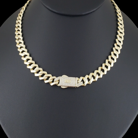 Jewelry - 14K Gold Plated Monaco Cuban Chain Necklace Bracelet Set